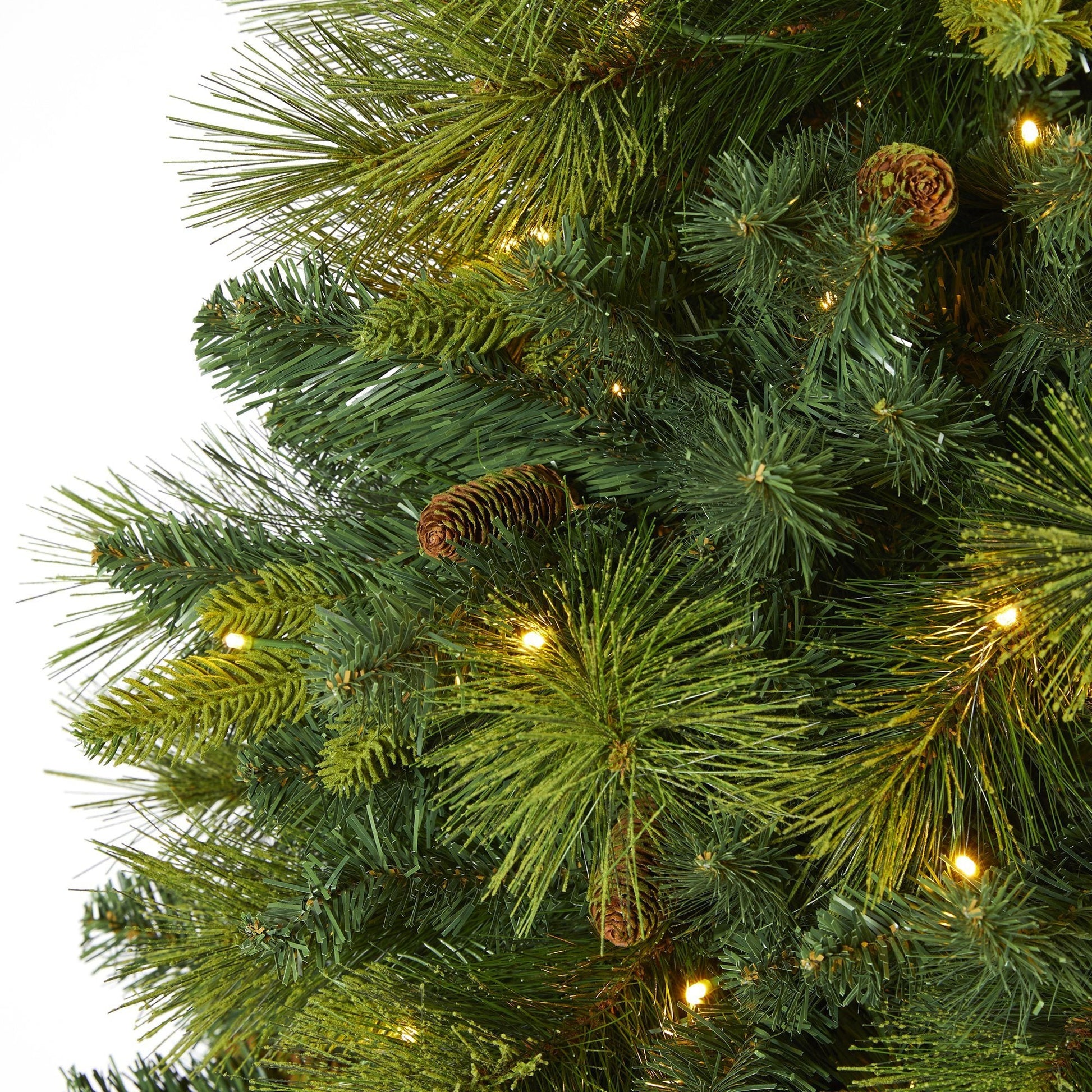 Christmas tree Nearly Natural 6.5’ North Carolina mixed pine with 350 warm white LED lights on Tampa Home & Garden Store