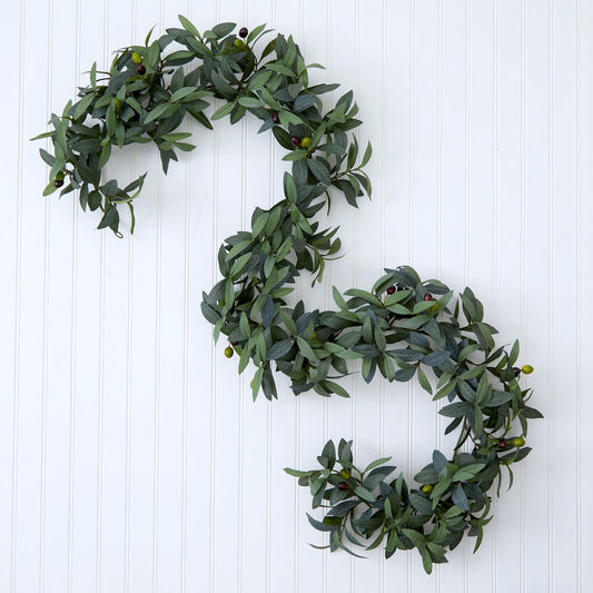 6.5’ Olive Artificial Garland - Tampa Home & Garden Store