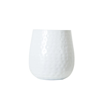 6.5” oval iron planter vase with white hammered finish by Nearly Natural on Tampa Home & Garden Store
