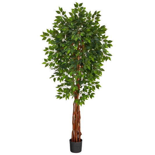6.5’ Super Deluxe Ficus Artificial Tree with Natural Trunk - Tampa Home & Garden Store