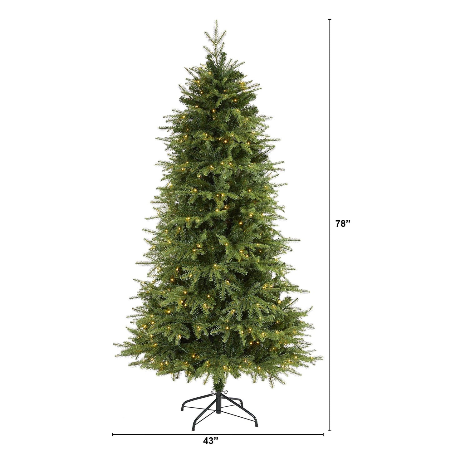 Nearly Natural 6.5’ Vancouver Fir tree with 400 LED lights and 2158 bendable branches on stand on Tampa Home & Garden Store