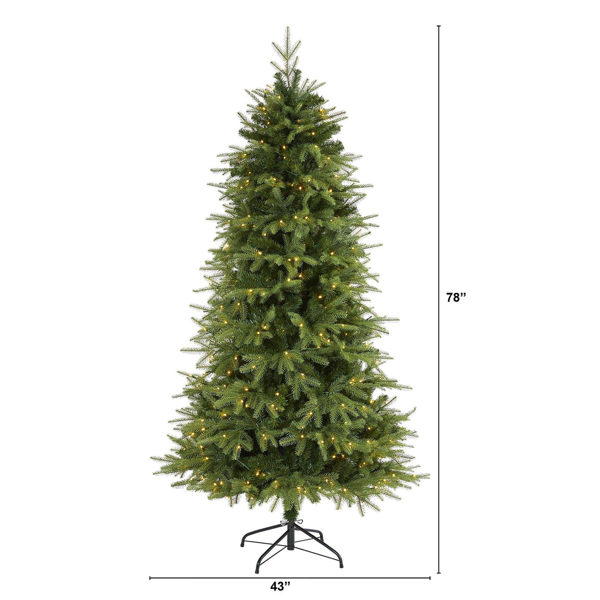 Nearly Natural 6.5’ Vancouver Fir tree with 400 LED lights and 2158 bendable branches on stand on Tampa Home & Garden Store