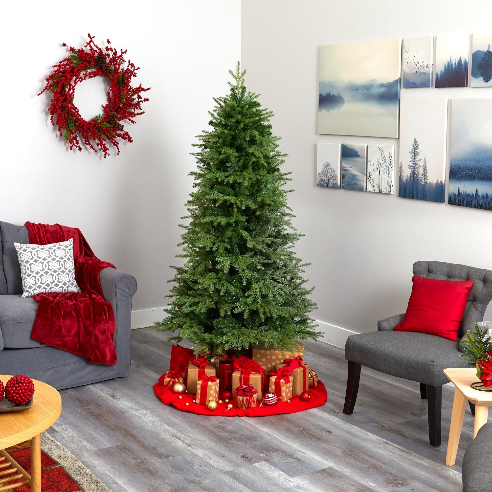 6.5 ft Vancouver Fir artificial Christmas tree with bendable branches by Nearly Natural on Tampa Home & Garden Store