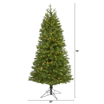 Vancouver Spruce 6.5' Nearly Natural artificial Christmas tree with 250 warm white lights on Tampa Home & Garden Store