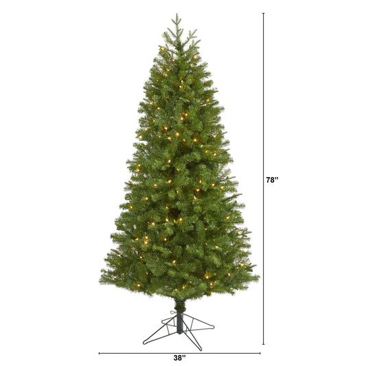 Vancouver Spruce 6.5' Nearly Natural artificial Christmas tree with 250 warm white lights on Tampa Home & Garden Store