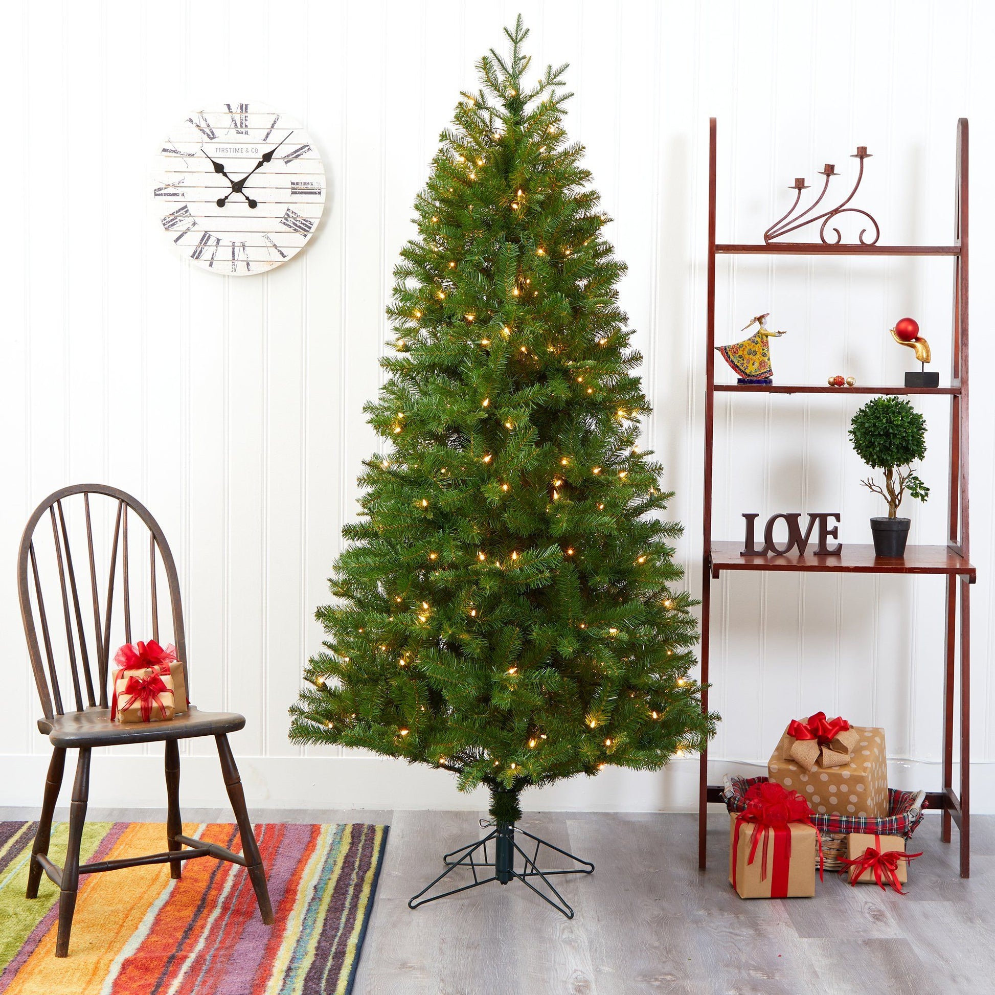 Nearly Natural 6.5' Vancouver Spruce Artificial Christmas Tree with 250 warm white lights on Tampa Home & Garden Store