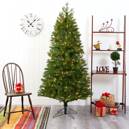 Nearly Natural 6.5' Vancouver Spruce Artificial Christmas Tree with 250 warm white lights on Tampa Home & Garden Store