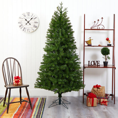 6.5' Vancouver Spruce Christmas tree with 250 warm white lights and 803 bendable branches on Tampa Home & Garden Store