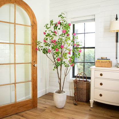 6' Artificial Dogwood Tree with Real Touch Leaves by Nearly Natural; green foliage indoors on Tampa Home & Garden Store