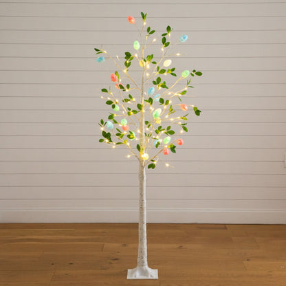 6' pre-lit Blooming Easter Egg Twig Tree with 24 warm white LEDs by Nearly Natural on Tampa Home & Garden Store