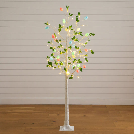 6' pre-lit Blooming Easter Egg Twig Tree with 24 warm white LEDs by Nearly Natural on Tampa Home & Garden Store
