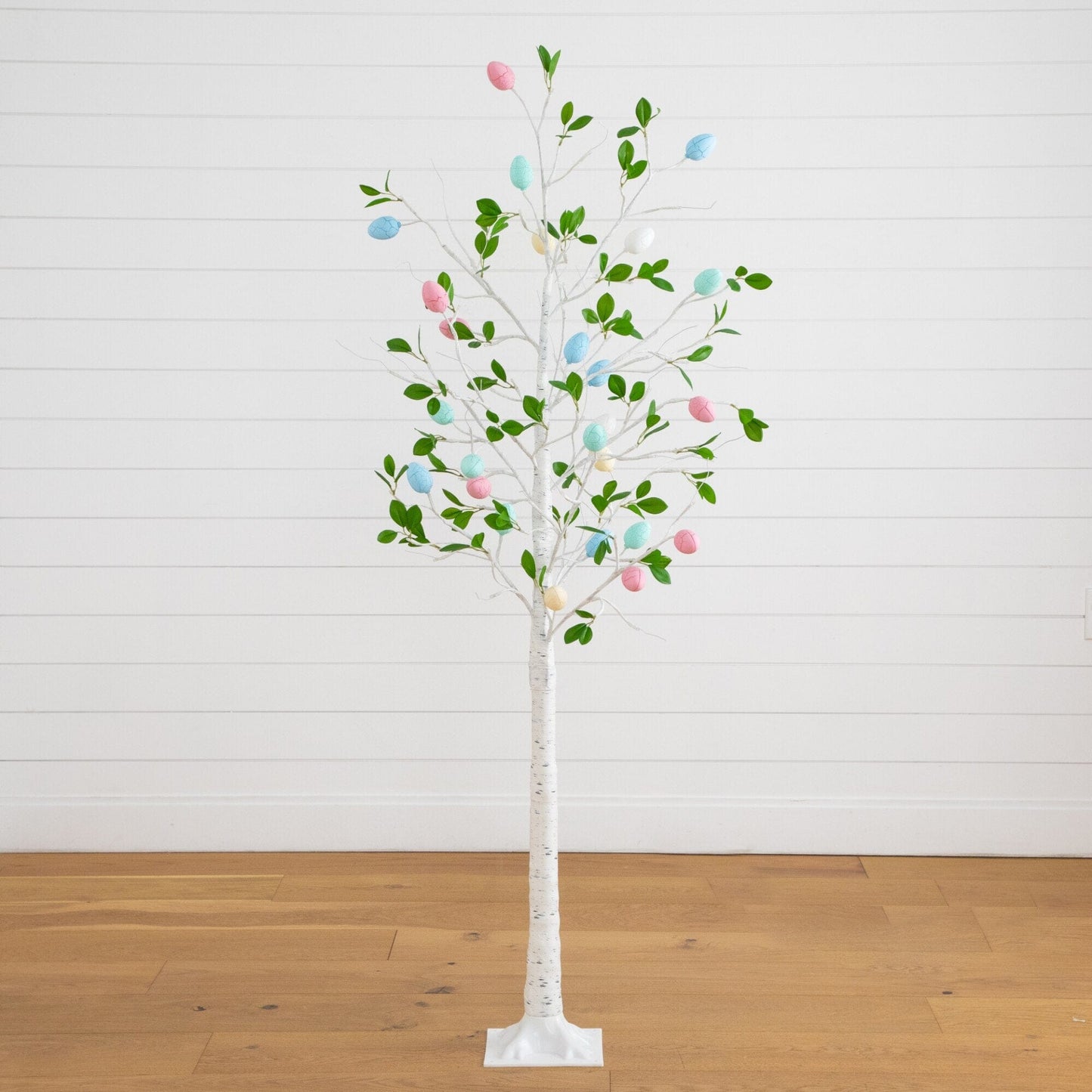 6' Pre-Lit Artificial Blooming Easter Egg Twig Tree with 24 warm white LEDs by Nearly Natural on Tampa Home & Garden Store