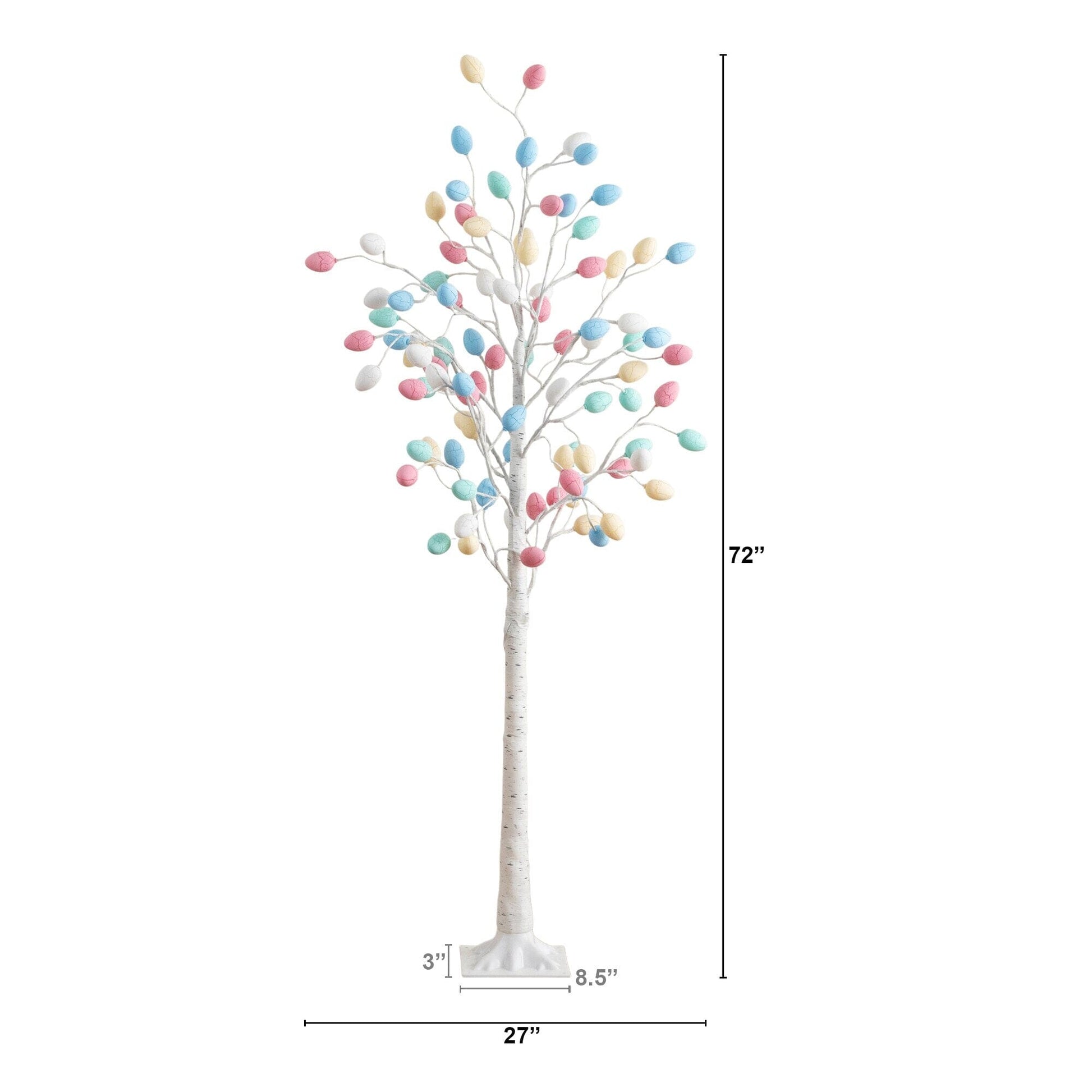 6' Nearly Natural pre-lit Easter twig tree with 96 pastel egg-shaped LED ornaments on Tampa Home & Garden Store