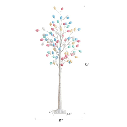 6' Nearly Natural pre-lit Easter twig tree with 96 pastel egg-shaped LED ornaments on Tampa Home & Garden Store