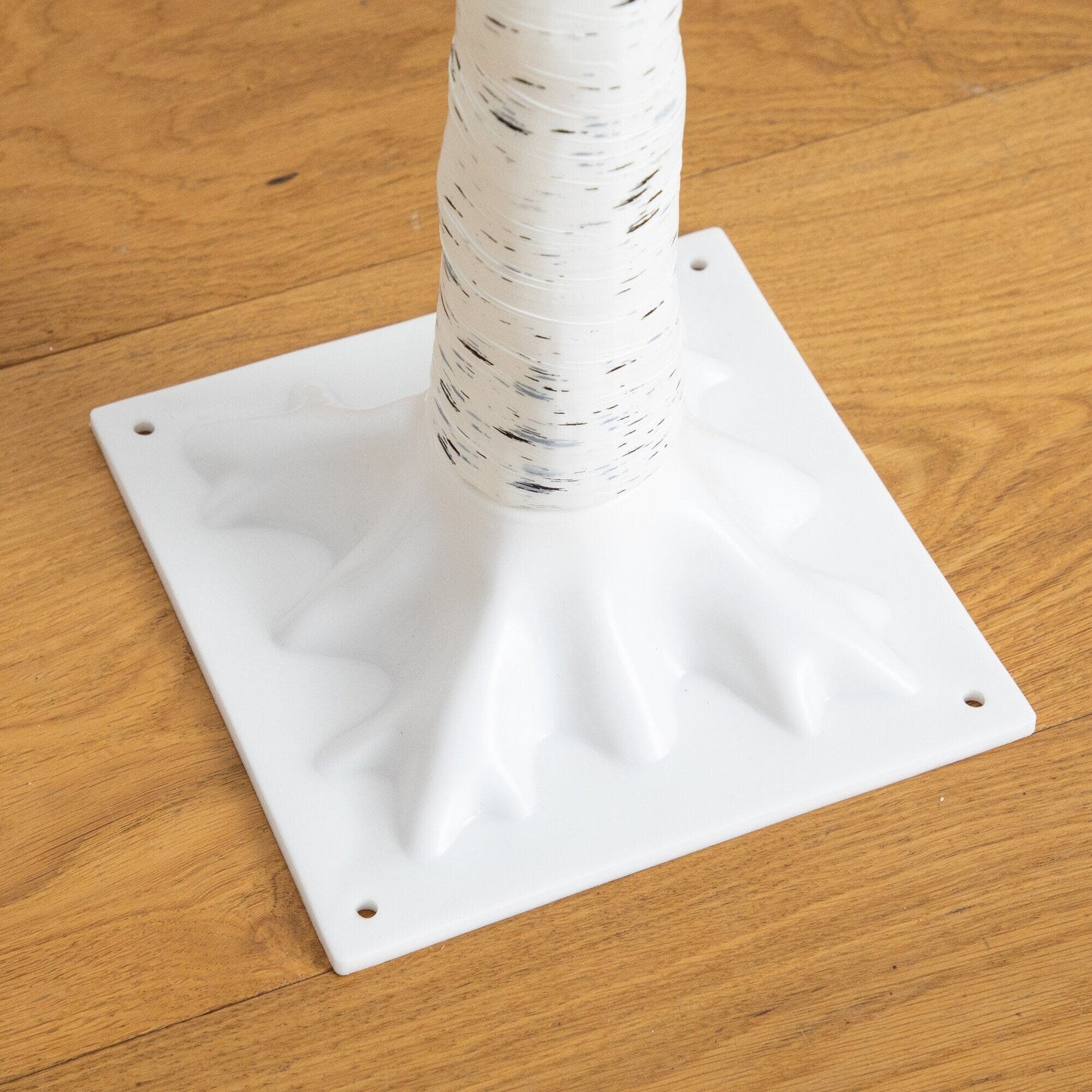 Tree Nearly Natural white birch twig trunk on square white base with corner holes on Tampa Home & Garden Store