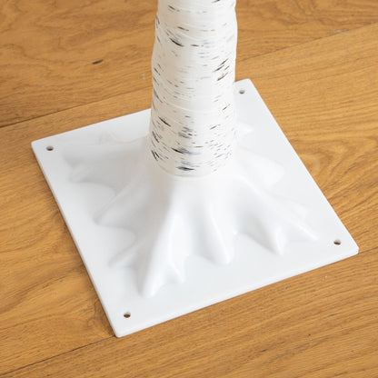 Tree Nearly Natural white birch twig trunk on square white base with corner holes on Tampa Home & Garden Store