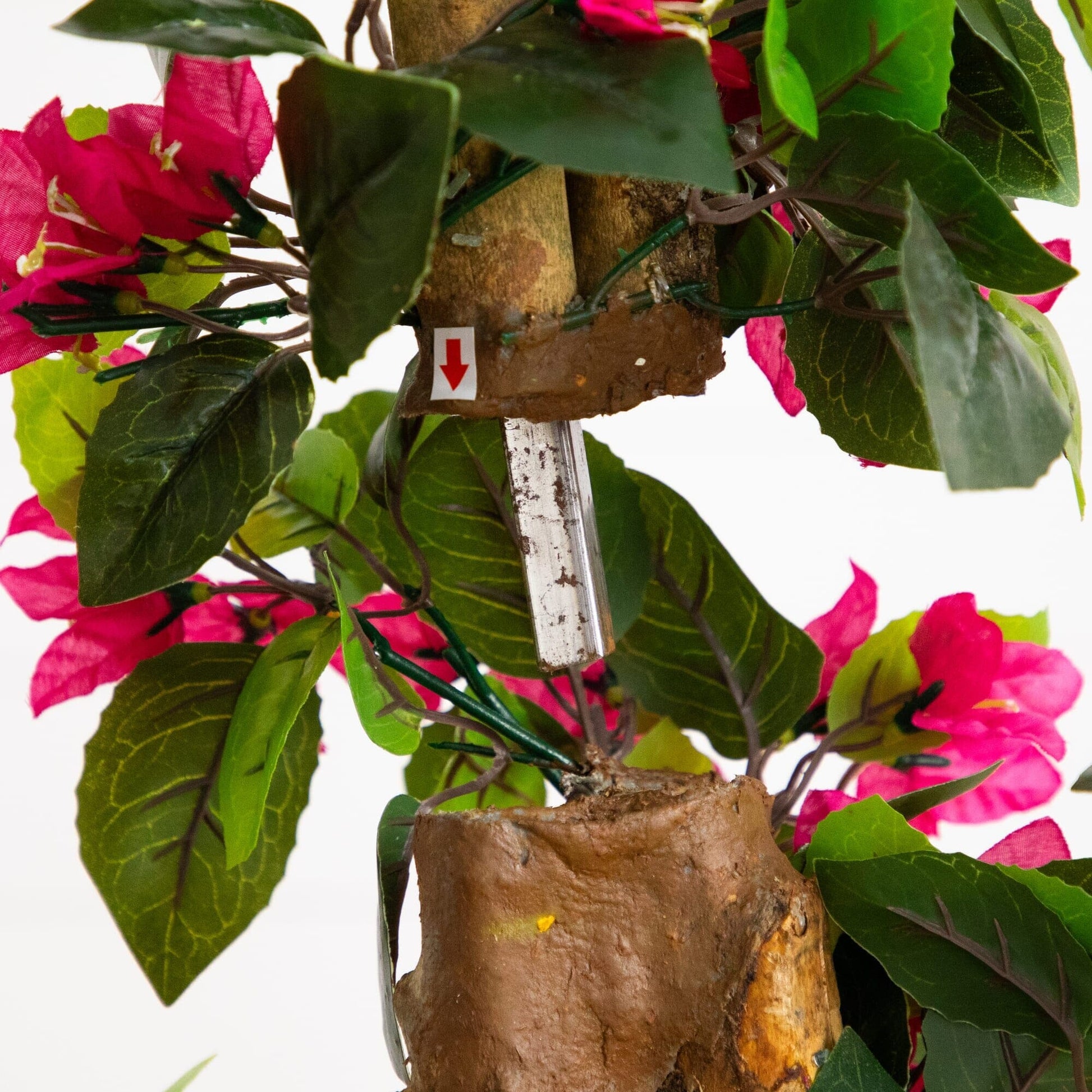 Artificial spiral bougainvillea tree 6 ft UV resistant, green leaves with pink blooms on Tampa Home & Garden Store