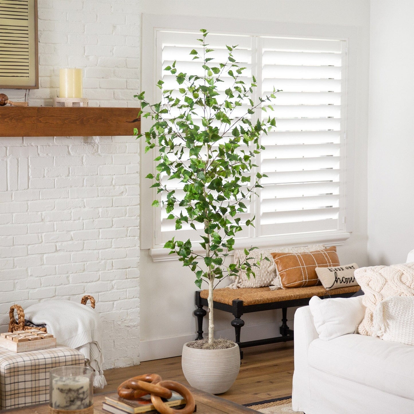7 Foot Artificial Birch and Indoor Decor Tree