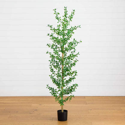 Artificial Shady Lady Black Olive Tree, 7 ft tall, Nearly Natural, in black planter on Tampa Home & Garden Store