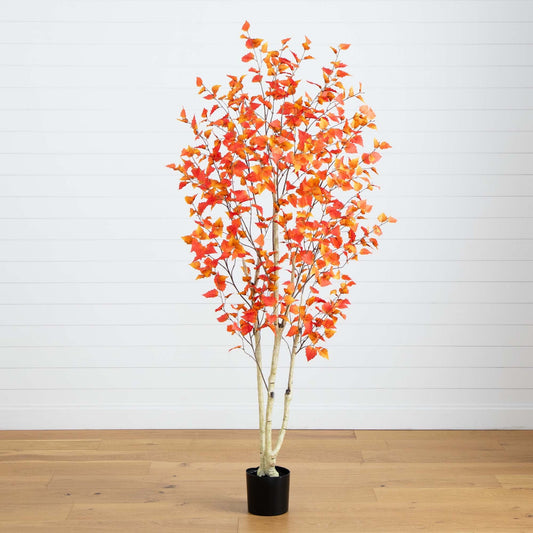 7’ Autumn Birch Artificial Fall Tree - Tampa Home & Garden Store