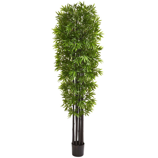 7’ Bamboo Artificial Tree with Black Trunks UV Resistant (Indoor/Outdoor) - Tampa Home & Garden Store