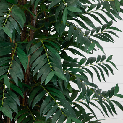 7' Bamboo Palm Silk Tree by Nearly Natural, artificial tree with lush green leaves on Tampa Home & Garden Store