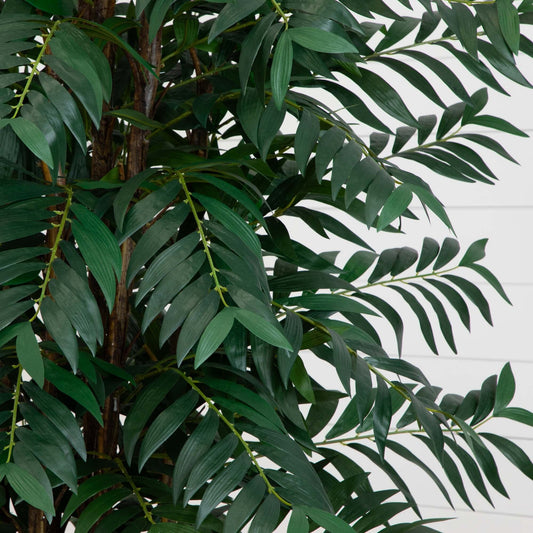 7' Bamboo Palm Silk Tree by Nearly Natural, artificial tree with lush green leaves on Tampa Home & Garden Store