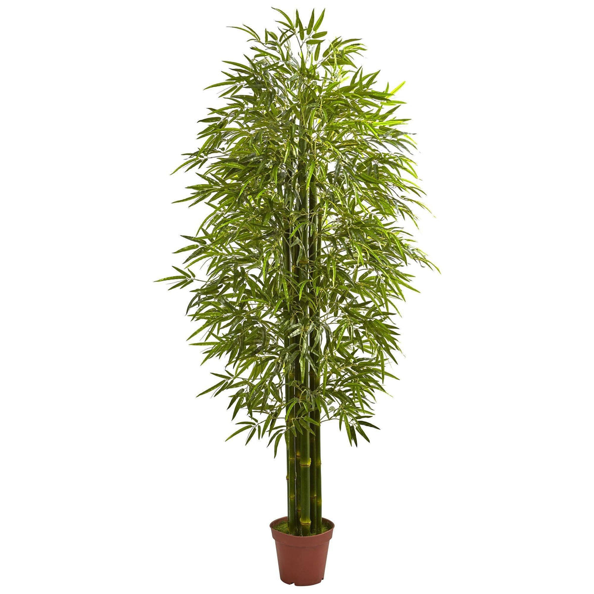 7' Bamboo Tree UV Resistant indoor/outdoor plant by Nearly Natural in a brown pot on Tampa Home & Garden Store