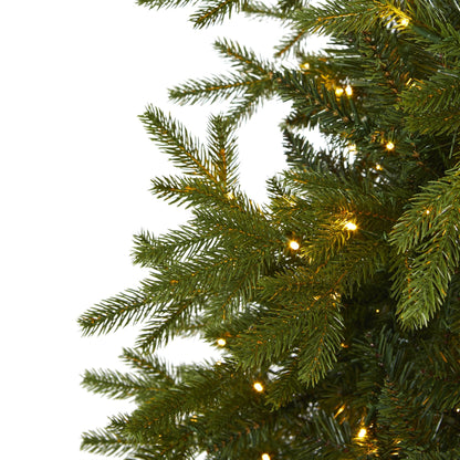7' Belgium Fir Natural Look artificial Christmas tree with clear LED lights Nearly Natural on Tampa Home & Garden Store