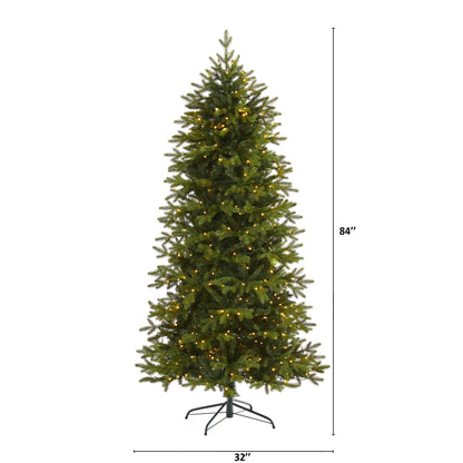 Nearly Natural 7 ft Belgium Fir artificial Christmas tree with 500 clear LED lights on Tampa Home & Garden Store