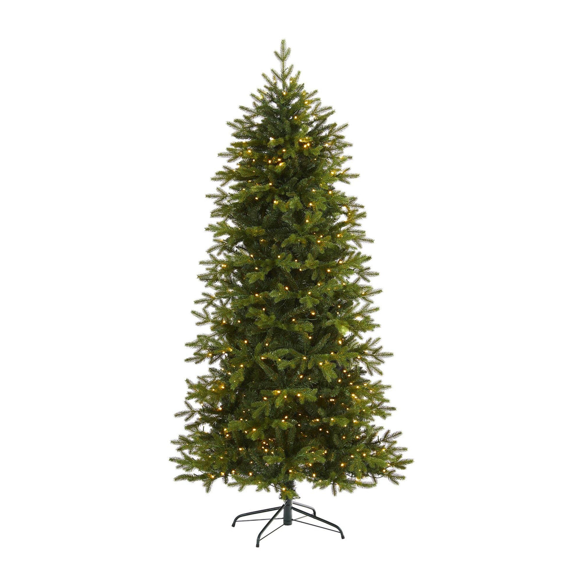 Nearly Natural 7 ft Belgium Fir artificial Christmas tree with 500 clear LED lights on stand on Tampa Home & Garden Store