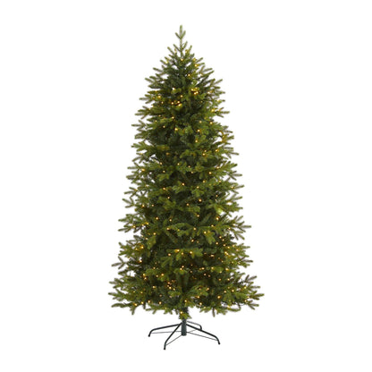 Nearly Natural 7 ft Belgium Fir artificial Christmas tree with 500 clear LED lights on stand on Tampa Home & Garden Store