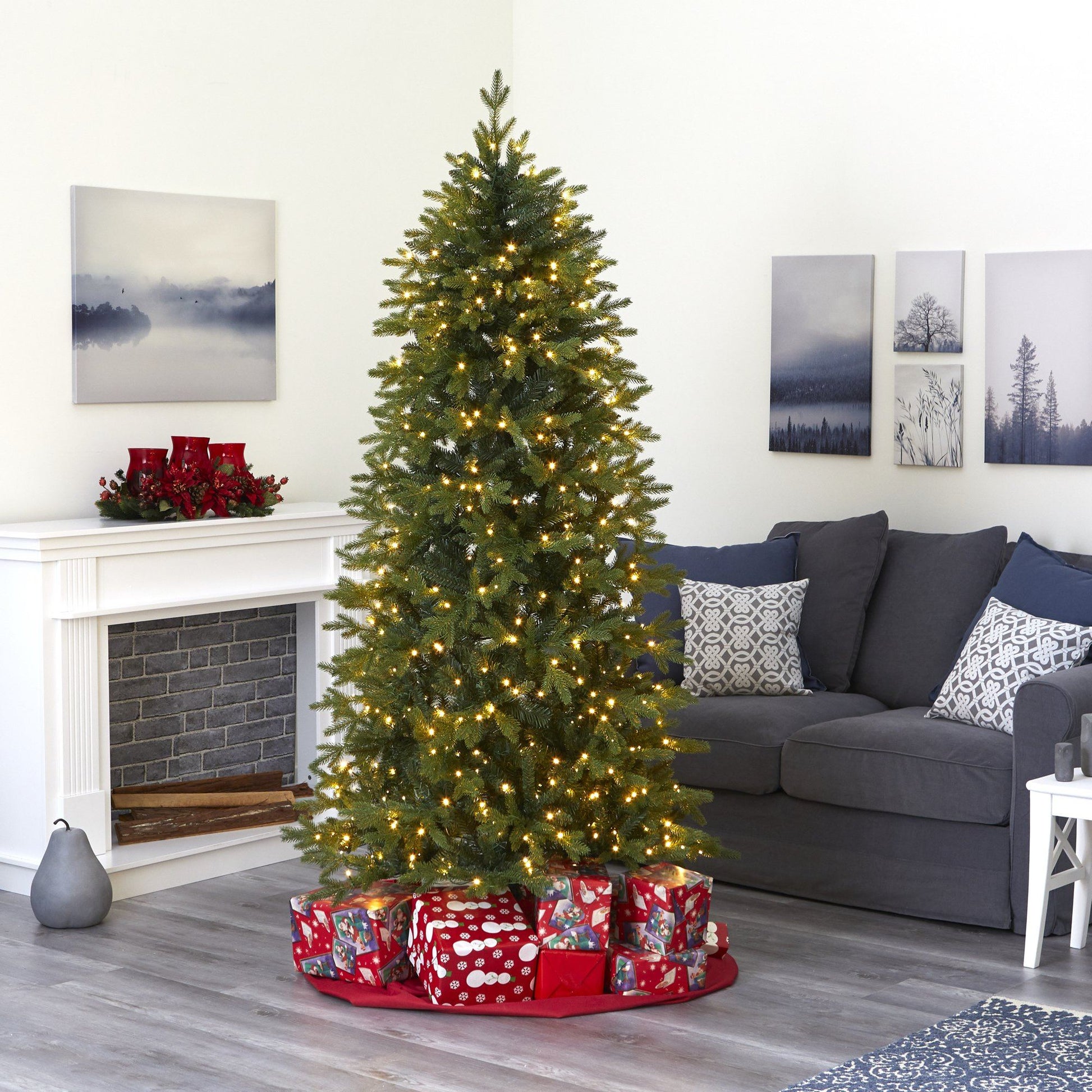 7’ Belgium Fir Natural Look artificial Christmas tree with 500 LED lights on Tampa Home & Garden Store