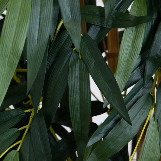 7' Biggy Style Bamboo Silk Tree artificial bamboo leaves in dark green silk with yellow stems on Tampa Home & Garden Store