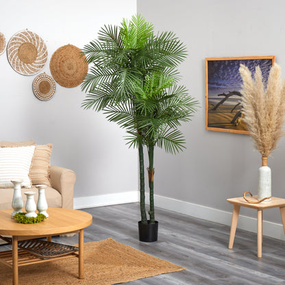 7’ Double Robellini Palm Tree UV Resistant artificial tree by Nearly Natural indoor outdoor on Tampa Home & Garden Store