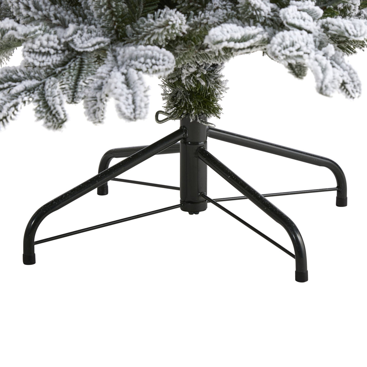 Christmas tree Nearly Natural 7’ flocked NC Fir with 550 warm white lights and bendable branches on Tampa Home & Garden Store