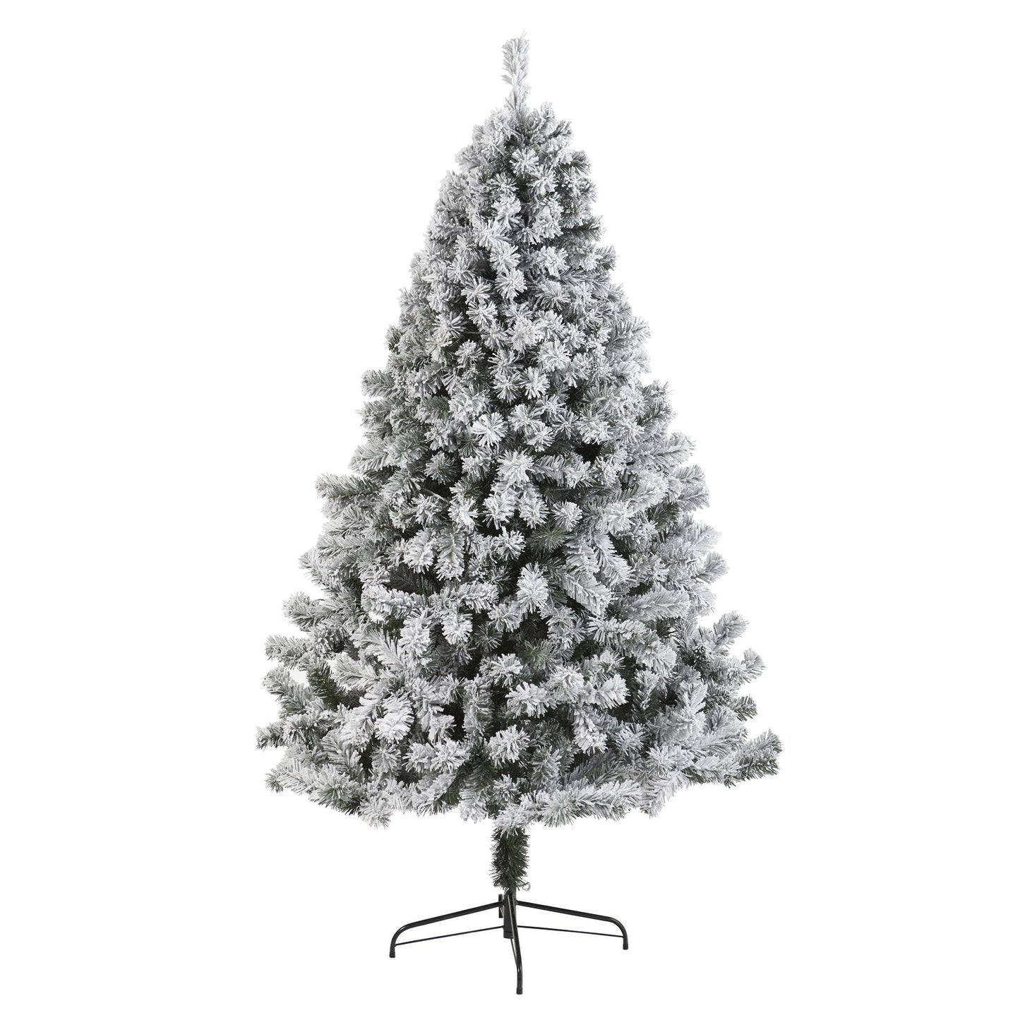 7' Flocked West Virginia Fir artificial Christmas tree Nearly Natural with snow-flocked branches on Tampa Home & Garden Store