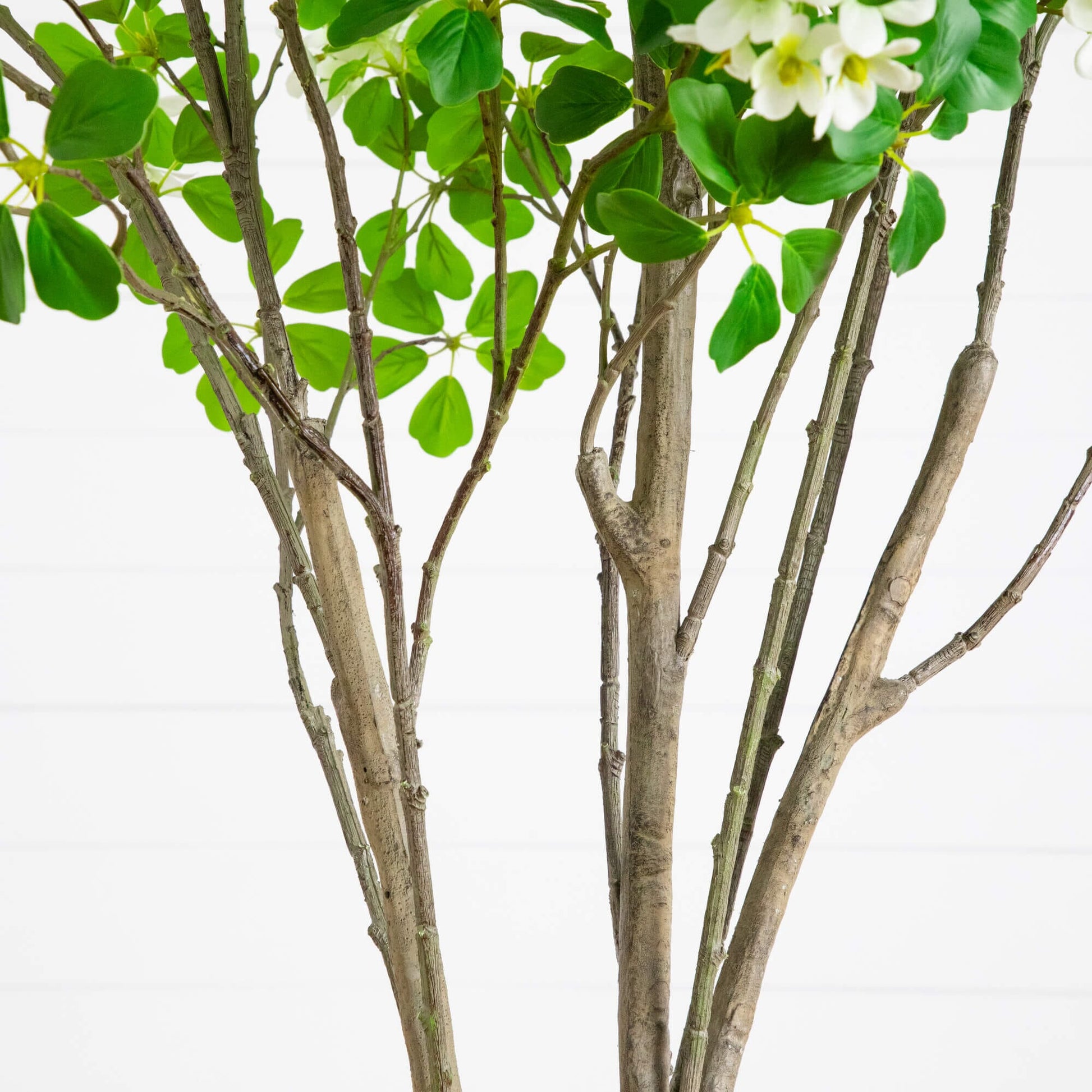 7' Artificial Dogwood Tree by Nearly Natural with stems, green leaves and white blossoms on Tampa Home & Garden Store