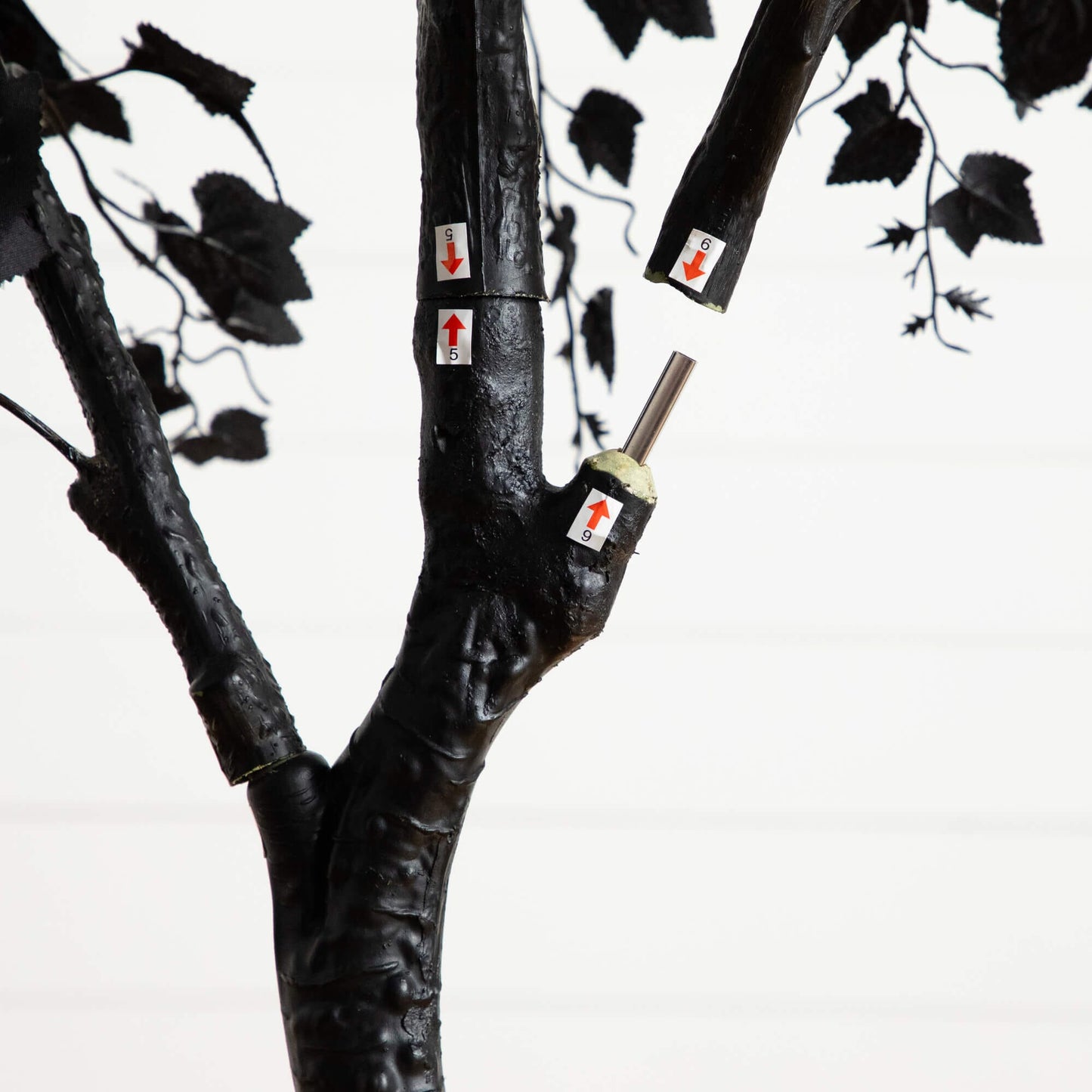 7' artificial Halloween Black Maple Tree with black trunk and dark leaves on Tampa Home & Garden Store