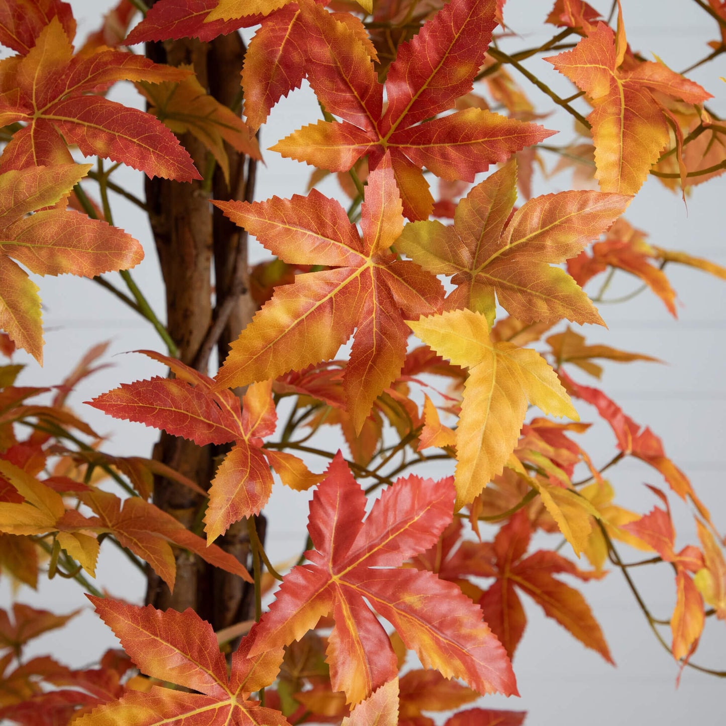 7' Autumn Deluxe Maple Artificial Fall Tree orange red yellow maple leaves on brown trunk on Tampa Home & Garden Store