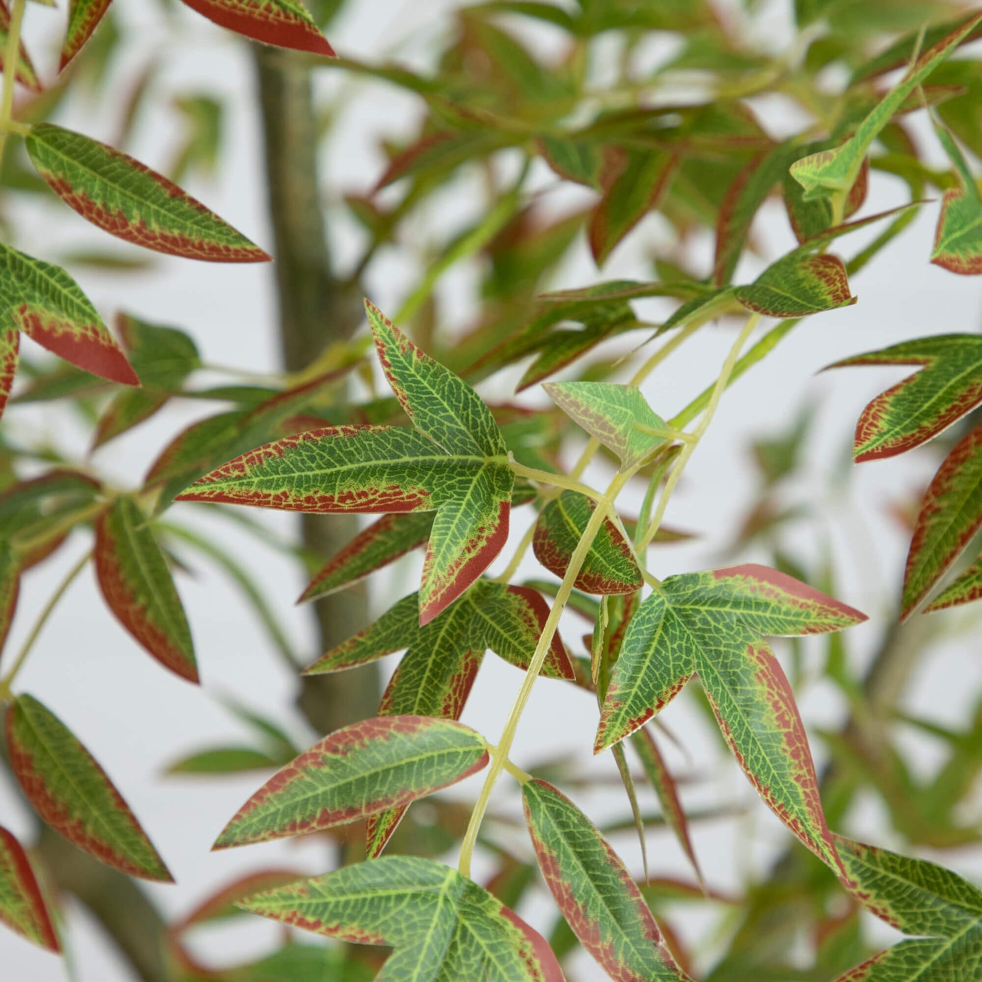 Nearly Natural 7' Autumn Nandina artificial tree foliage with red-edged green leaves on Tampa Home & Garden Store