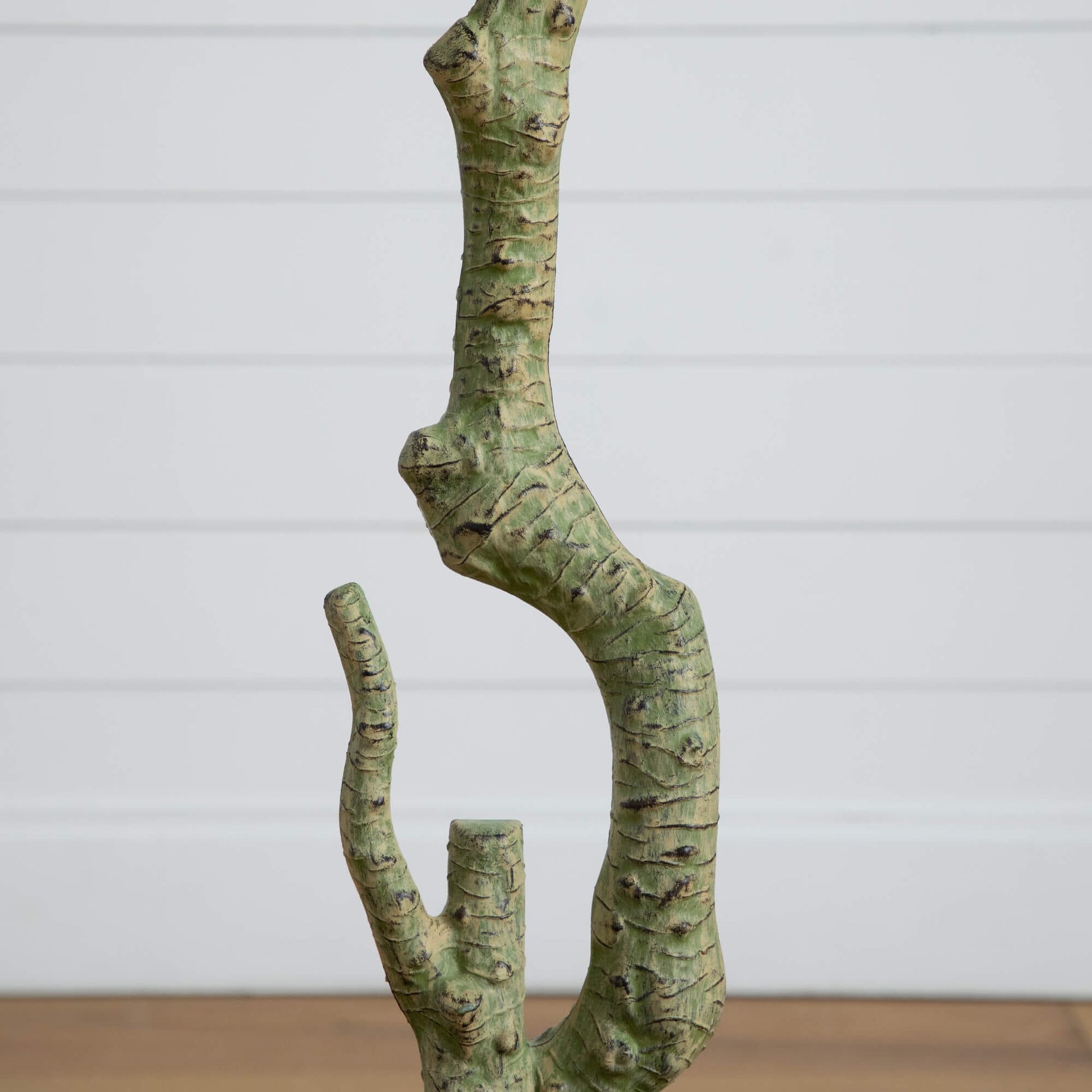 7' Autumn Nandina artificial tree trunk close-up with green bark Nearly Natural on Tampa Home & Garden Store