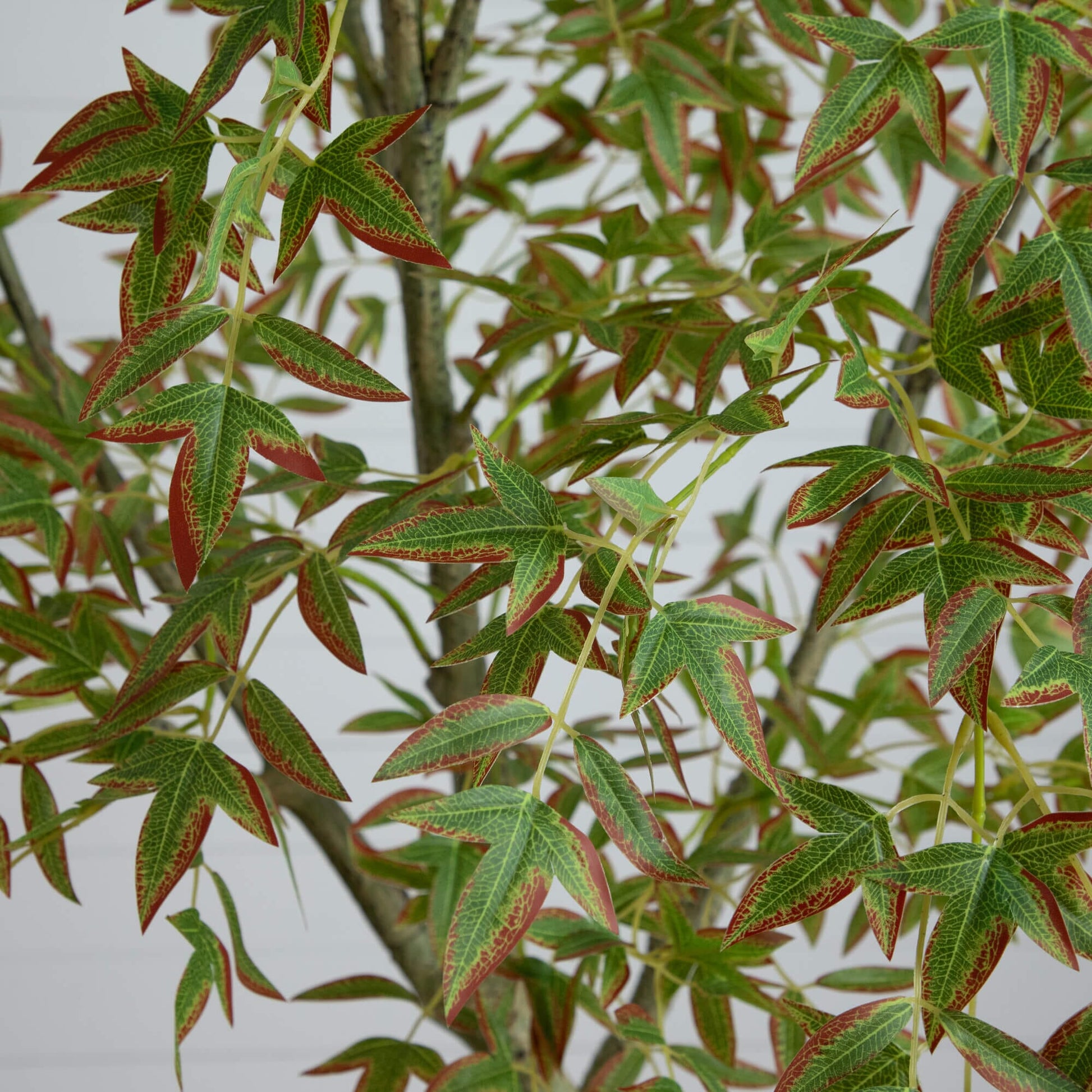 7' Autumn Nandina artificial tree, Nearly Natural, green leaves with red-tinged edges on Tampa Home & Garden Store
