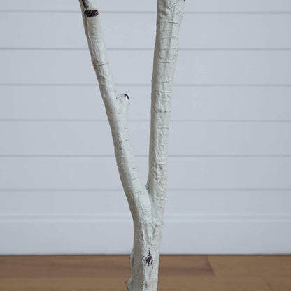 7' Autumn Paper Birch Artificial Fall Tree two white birch trunks with bark Nearly Natural on Tampa Home & Garden Store