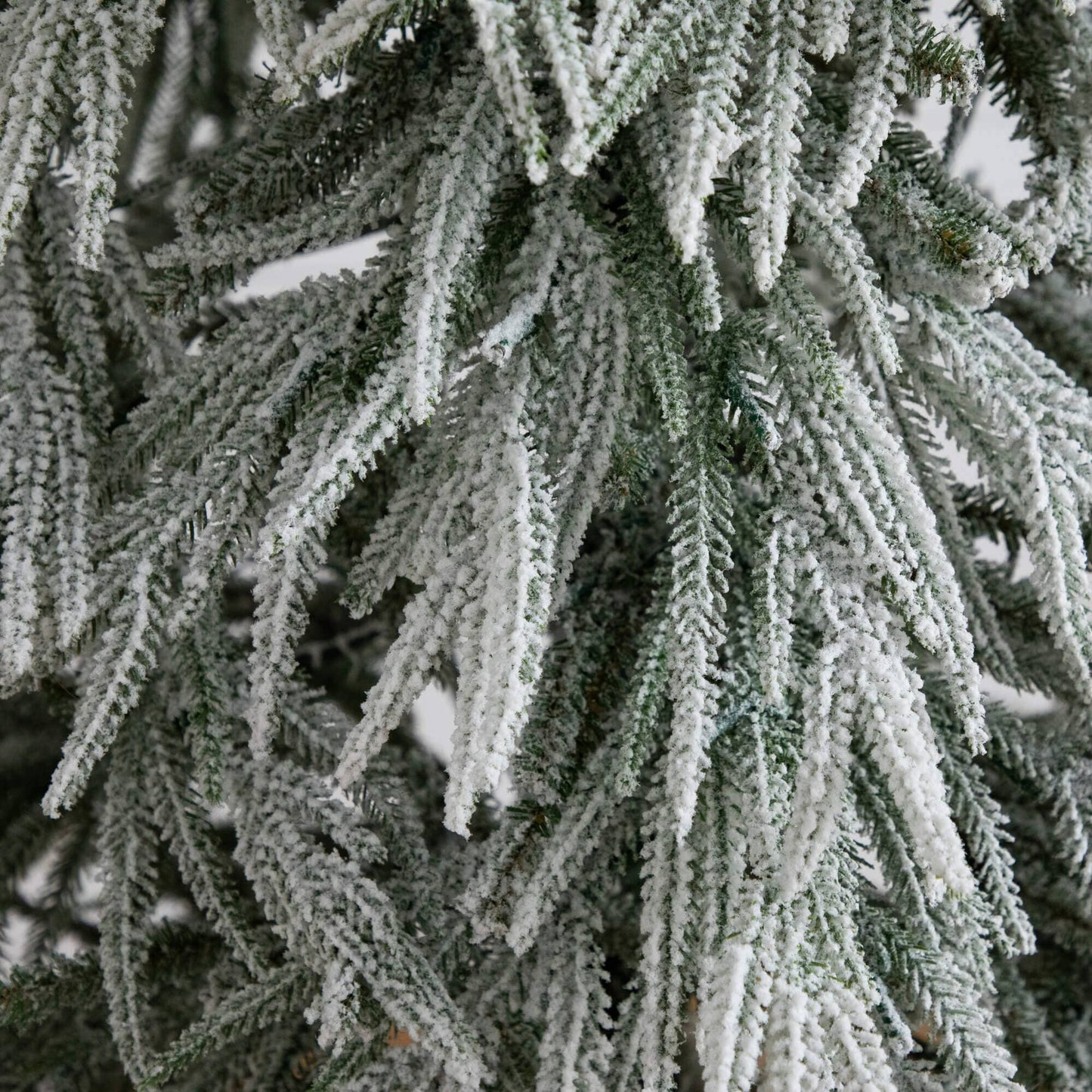 7' Flocked Down Swept Artificial Christmas Tree with 300 LED Lights snow-flocked branches on Tampa Home & Garden Store