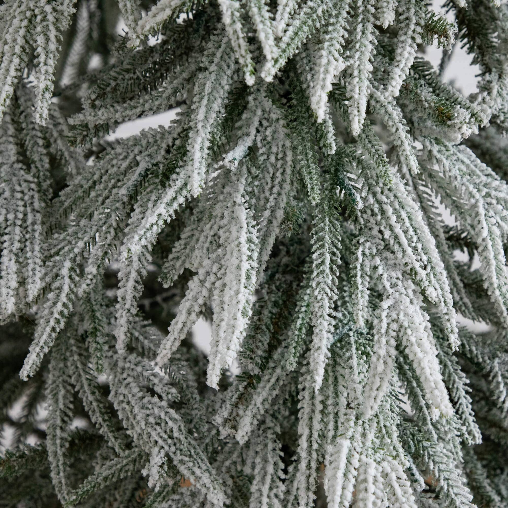 7' Flocked Down Swept Artificial Christmas Tree with 300 LED Lights snow-flocked branches on Tampa Home & Garden Store