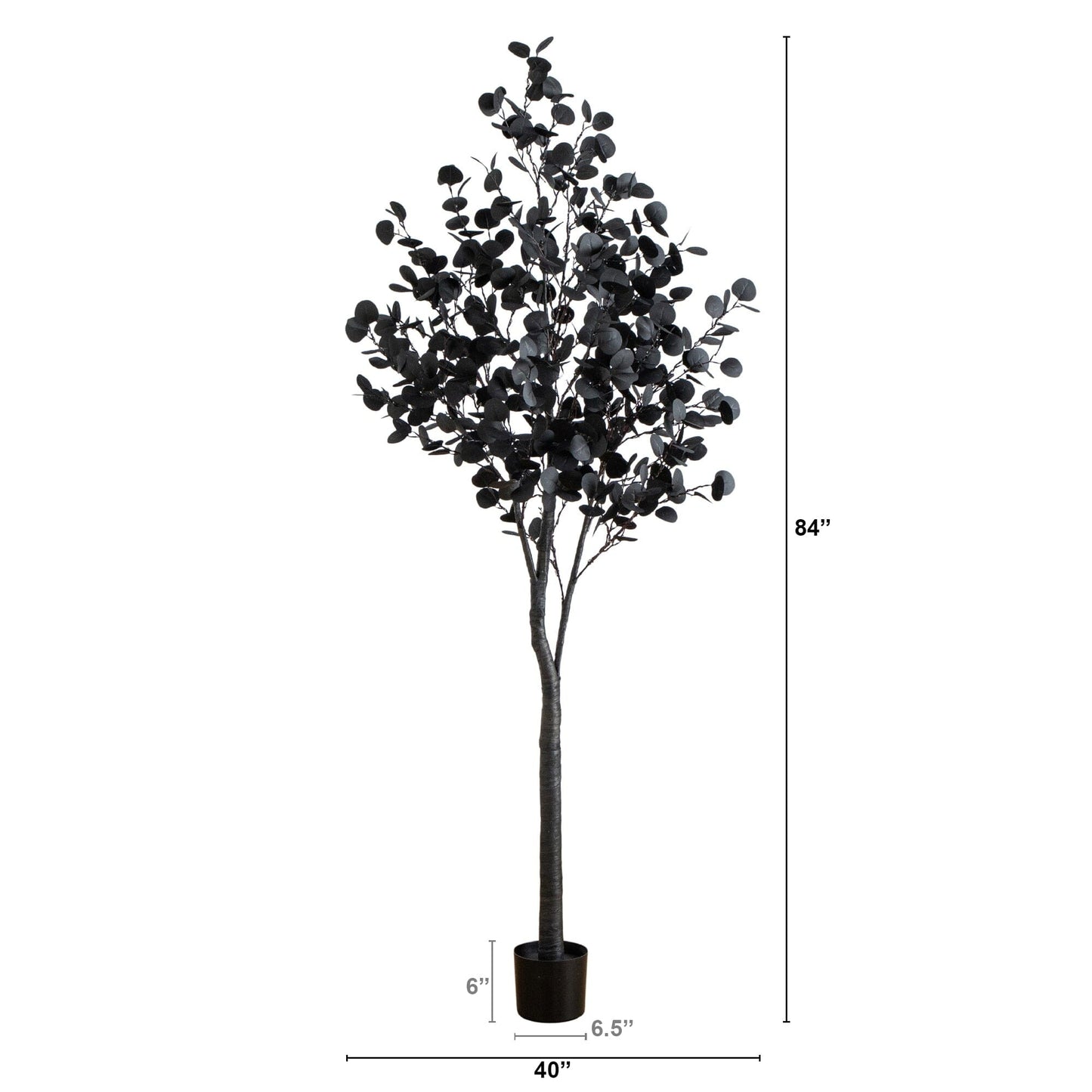 Nearly Natural 7ft pre-lit black eucalyptus Halloween tree with 420 orange and purple LEDs on Tampa Home & Garden Store