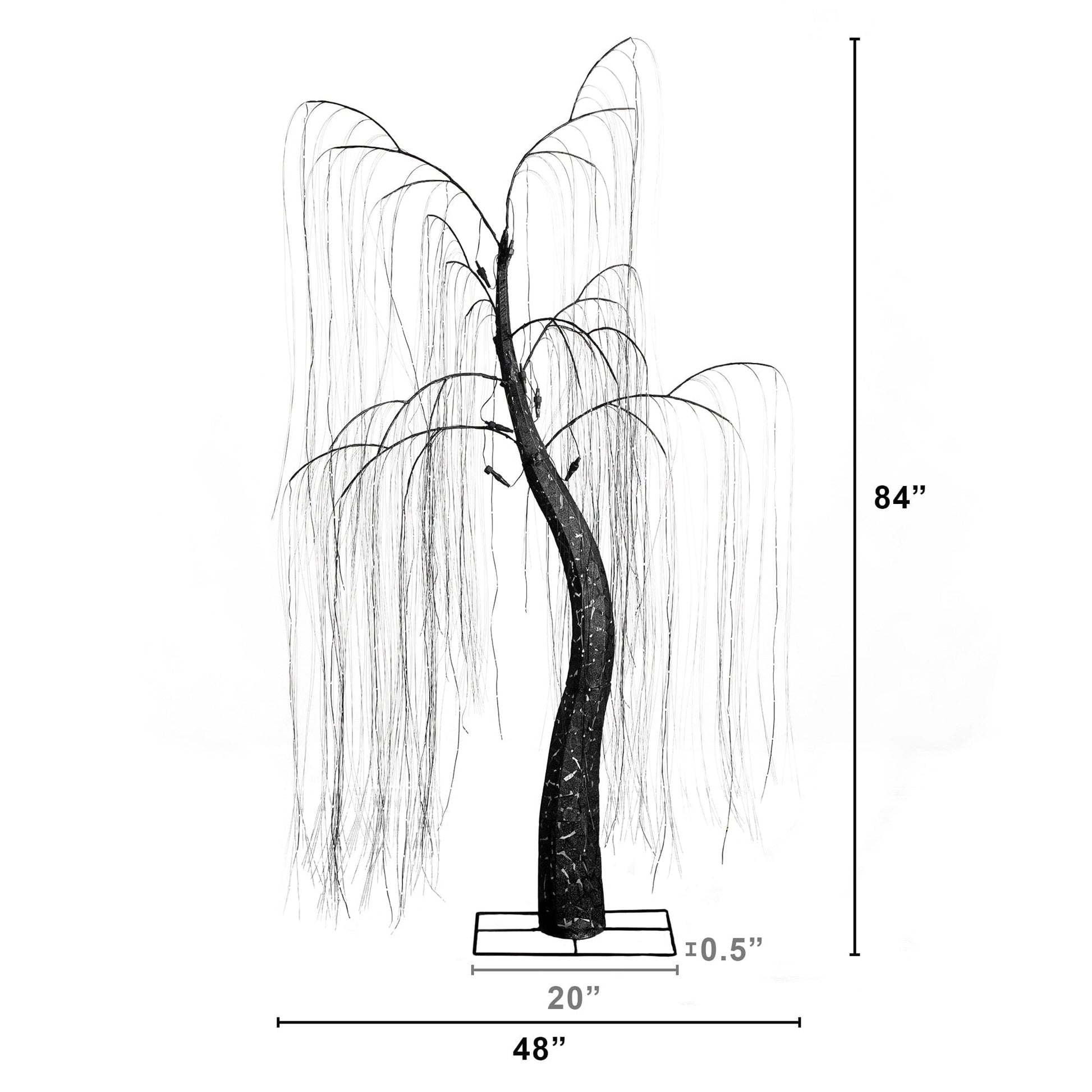 7 ft Pre-Lit Artificial Halloween Black Willow Tree with 600 purple and orange LEDs on Tampa Home & Garden Store