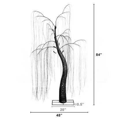 7 ft Pre-Lit Artificial Halloween Black Willow Tree with 600 purple and orange LEDs on Tampa Home & Garden Store