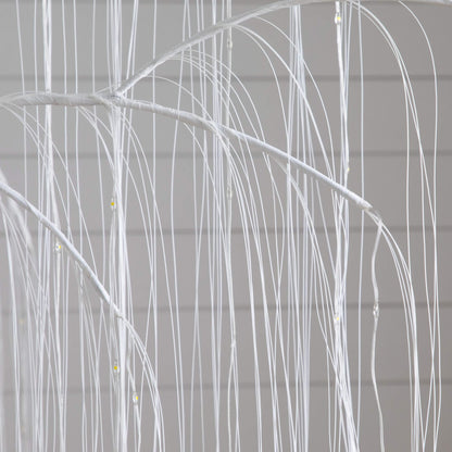 7' Pre-Lit Artificial White Willow Tree with 400 Cool White LEDs by Nearly Natural on Tampa Home & Garden Store
